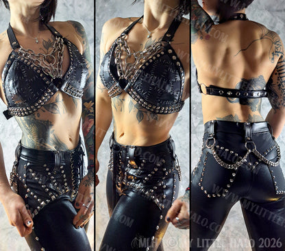 Stitches & Chains Black Bikini Top #4