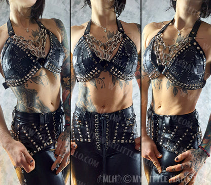 Stitches & Chains Black Bikini Top #4
