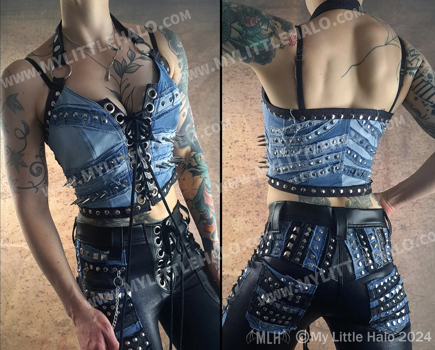 #4 Spiked Denim Bustier