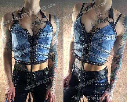 #4 Spiked Denim Bustier