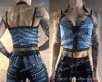 #4 Spiked Denim Bustier