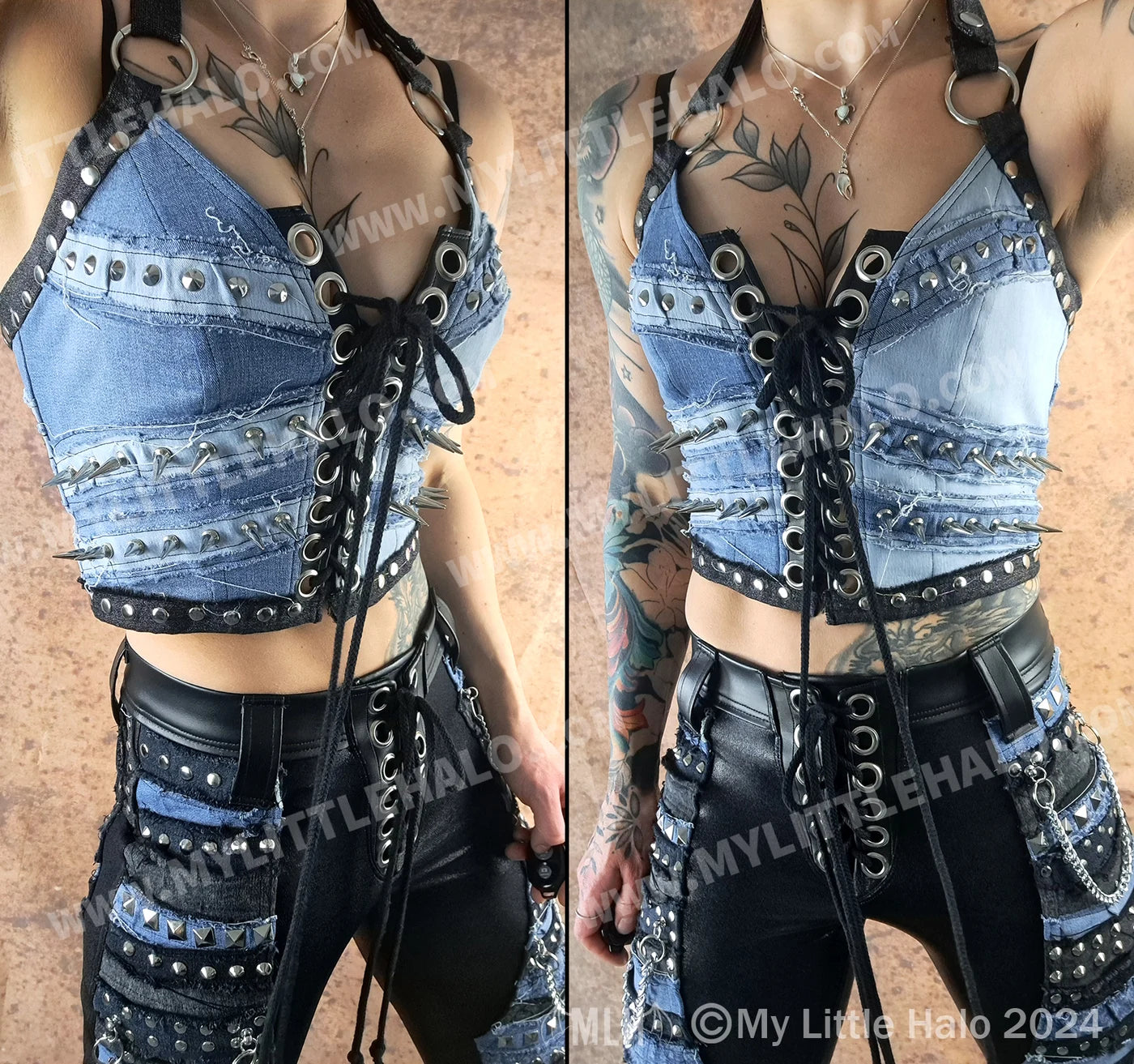 #4 Spiked Denim Bustier