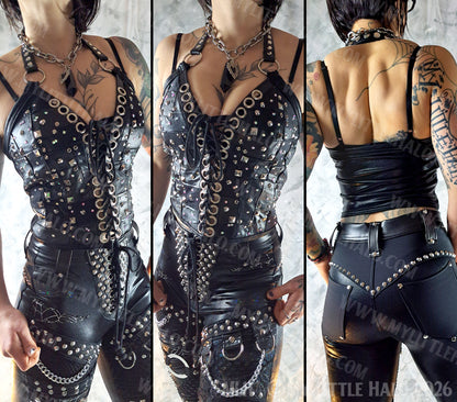 Studs & Rhinestones Patchwork Bustier #5