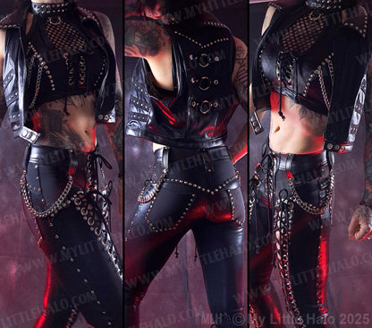 #6 Black Cropped O-ring Vest