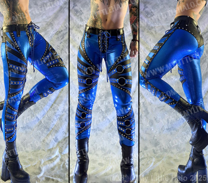 #6 Black & Blue O-ring Skinny Pants