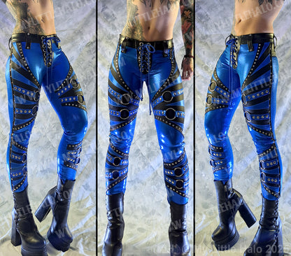 #6 Black & Blue O-ring Skinny Pants