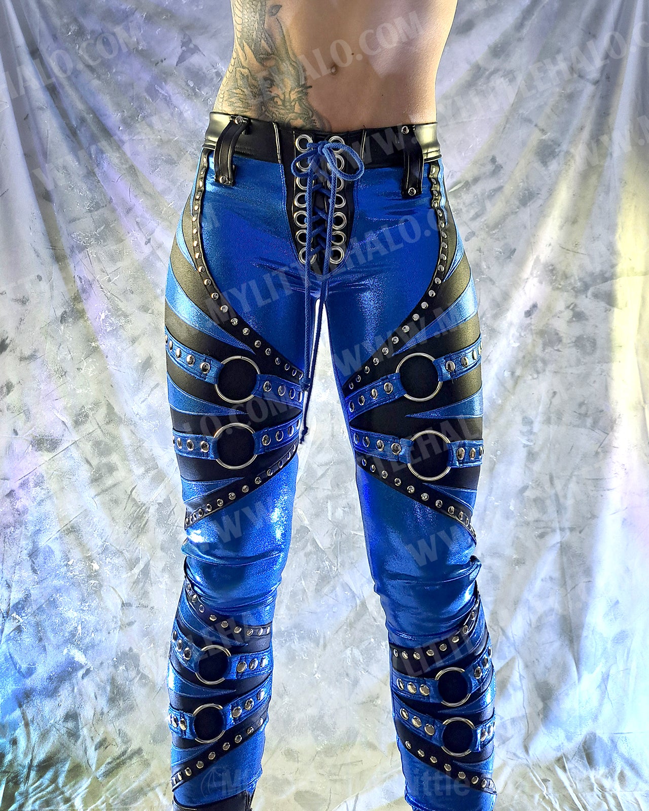 #6 Black & Blue O-ring Skinny Pants