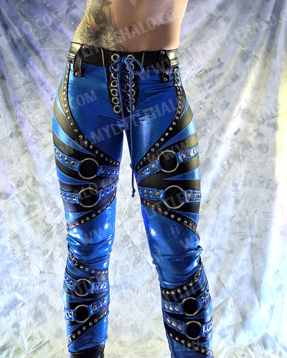#6 Black & Blue O-ring Skinny Pants