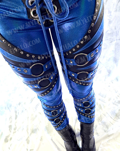 #6 Black & Blue O-ring Skinny Pants