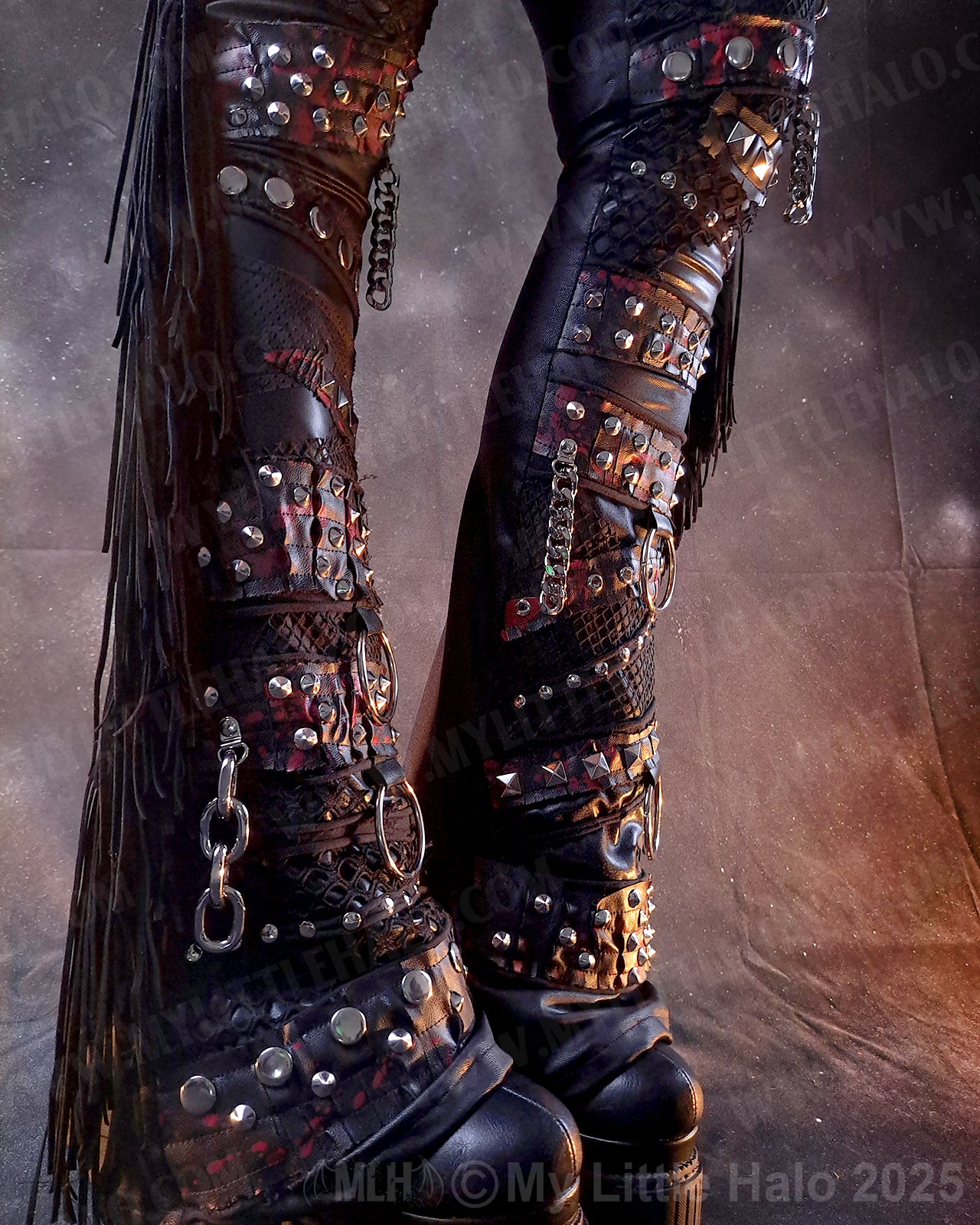 #6 High Waisted Blood Splatter Gothic Flares