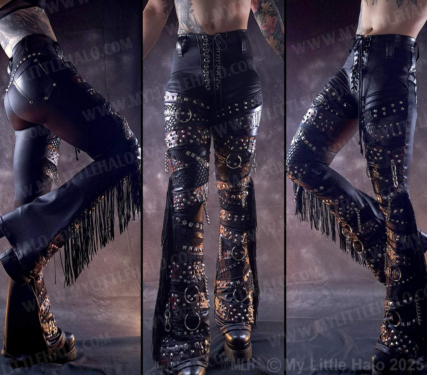 #6 High Waisted Blood Splatter Gothic Flares