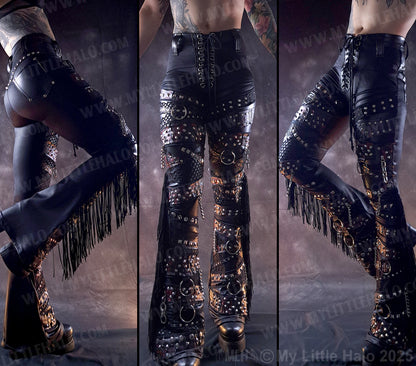 #6 High Waisted Blood Splatter Gothic Flares