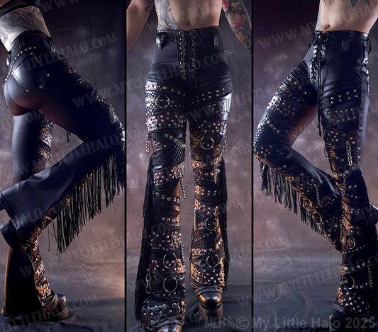 #6 High Waisted Blood Splatter Gothic Flares