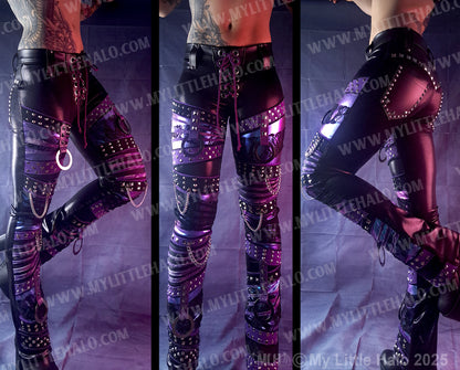 #6 Purple & Mermaid O-Ring Straight Leg Pants (24-12-1-06)