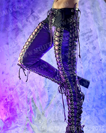 #6 Purple Double Lace up Pants