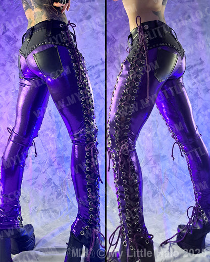 #6 Purple Double Lace up Pants