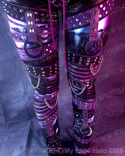 #6 Purple & Mermaid O-Ring Straight Leg Pants (24-12-1-06)