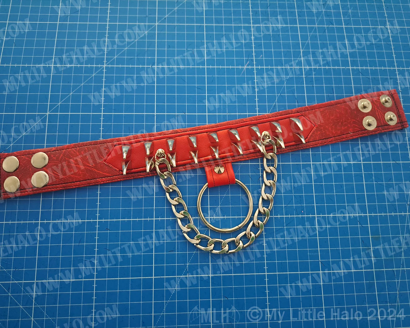 #6 Red O-Ring Claw Spike Choker