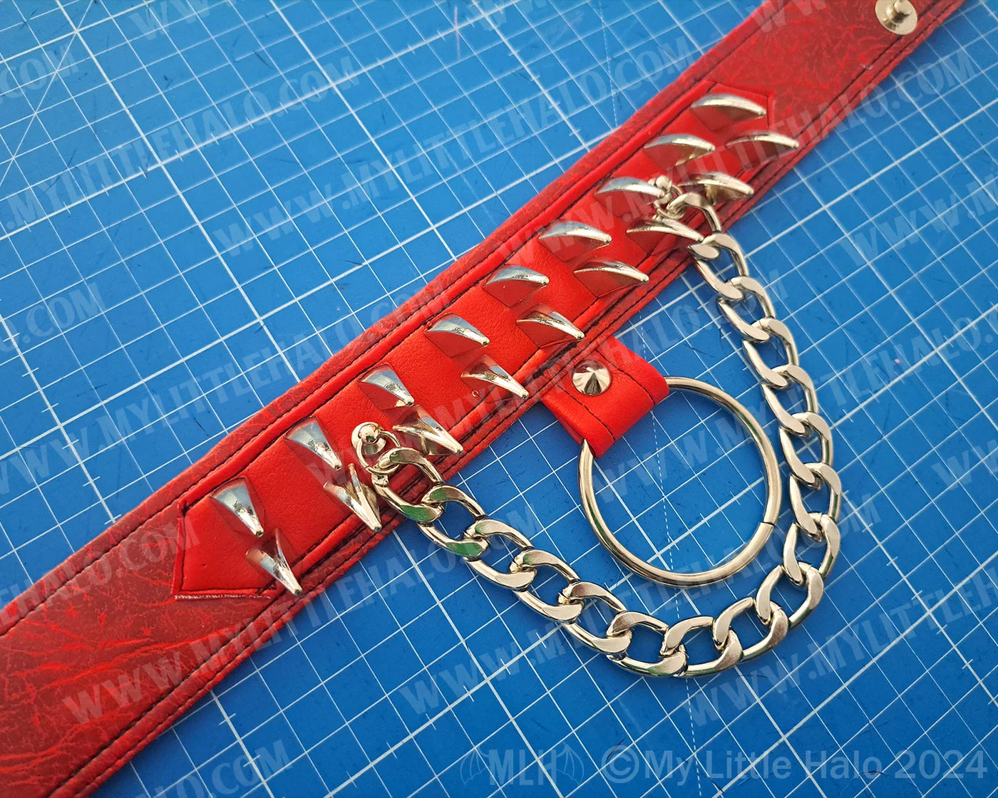 #6 Red O-Ring Claw Spike Choker