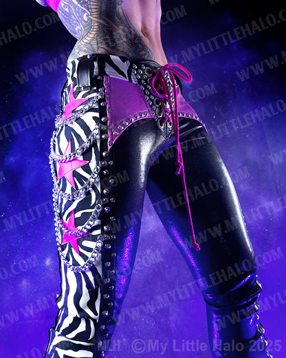 #7 Zebra Print, Pink Star and Chain Skinnies
