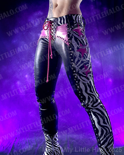 #7 Zebra Print, Pink Star and Chain Skinnies