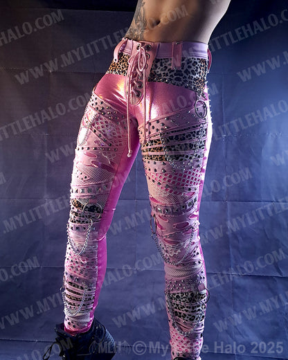 #7 Pink Candy & Cheetah Collage Skinny Pants (03-25-01-1-07)