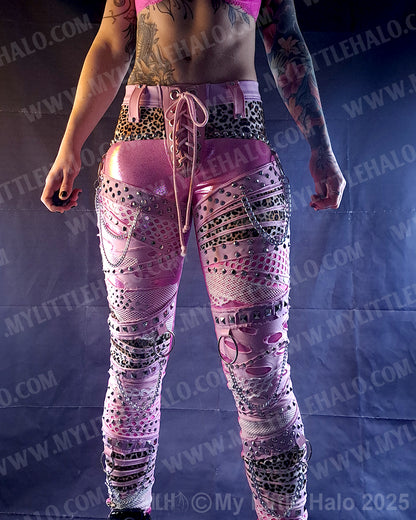 #7 Pink Candy & Cheetah Collage Skinny Pants (03-25-01-1-07)
