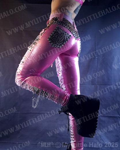#7 Pink Candy & Cheetah Collage Skinny Pants (03-25-01-1-07)