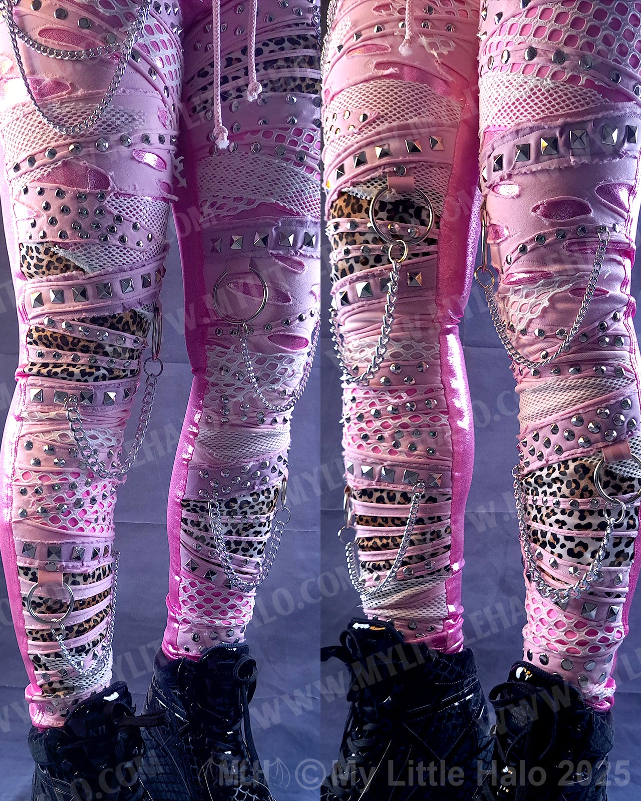 #7 Pink Candy & Cheetah Collage Skinny Pants (03-25-01-1-07)