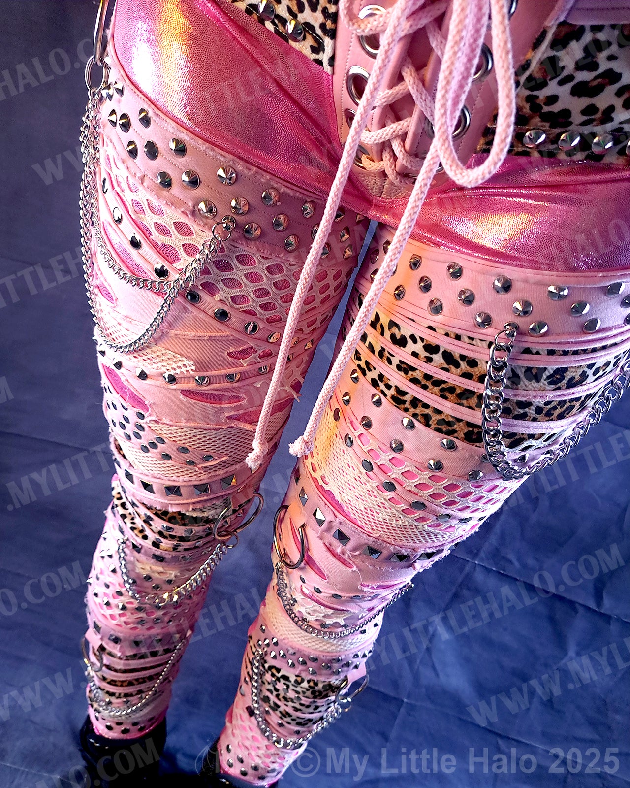 #7 Pink Candy & Cheetah Collage Skinny Pants (03-25-01-1-07)