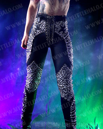 #8 Black & Cheetah Print High Waisted Rivet & Star Pants
