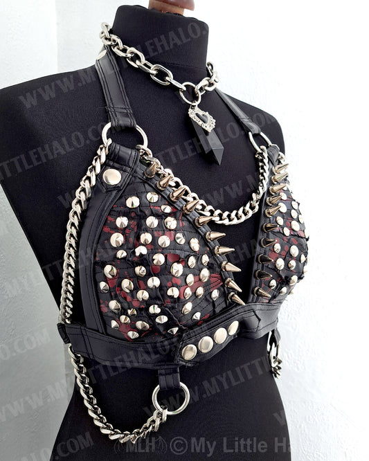 #8 Blood Splatter gothic Spiked Bikini Top