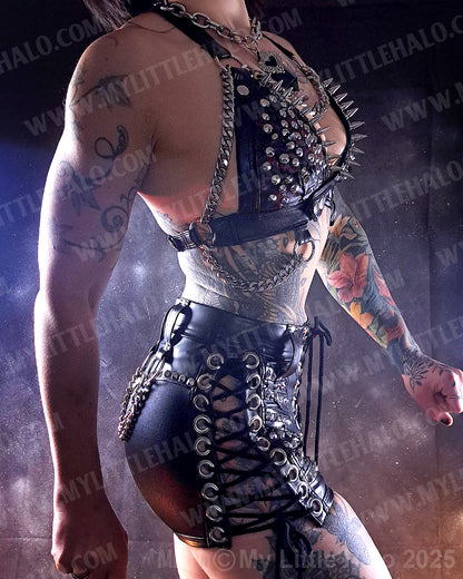 #8 Blood Splatter gothic Spiked Bikini Top