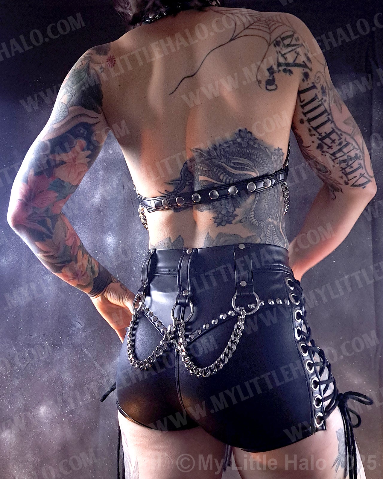 #8 Blood Splatter gothic Spiked Bikini Top