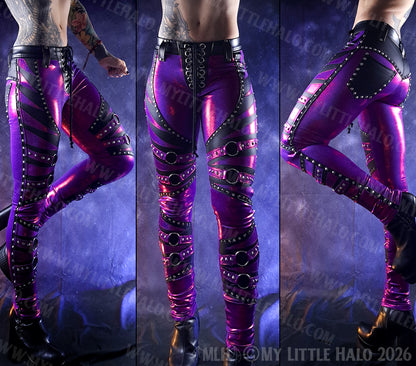 Claret & Black O-ring Skinny Pants #9