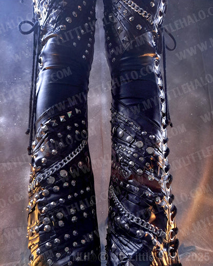 #9 Lace up Heavy Metal Rivet Flares