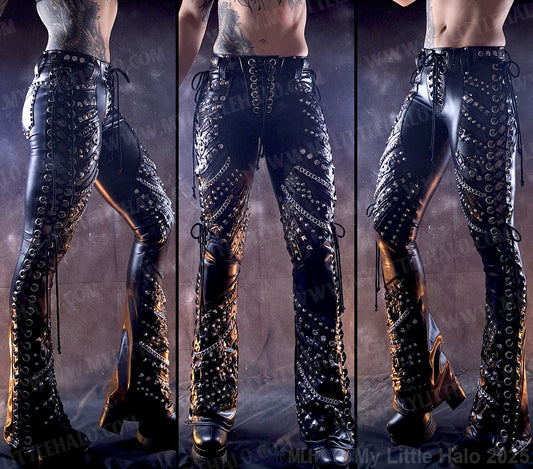 #9 Lace up Heavy Metal Rivet Flares