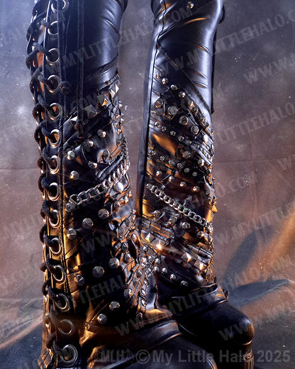#9 Lace up Heavy Metal Rivet Flares