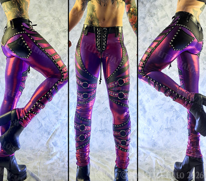 Claret & Black O-ring Skinny Pants #9