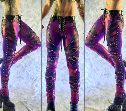 Claret & Black O-ring Skinny Pants #9