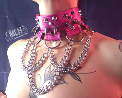 #9 Pink Claw Spike & D-Chain Choker (24-01-00-29)