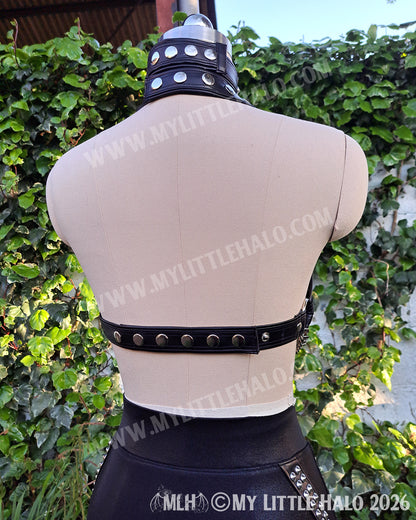 Black Heavy Metal 3 Piece Set - Bikini Top, High Waist Shorts & Choker