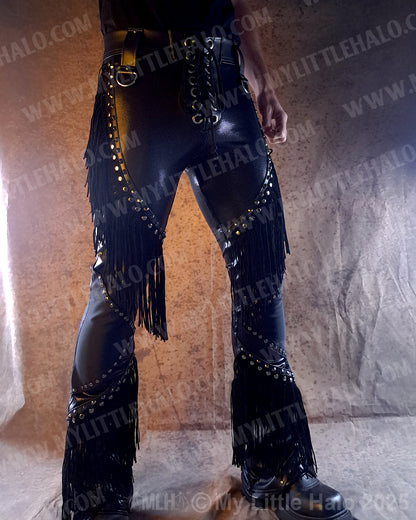 MEN’S LEATHER & SPANDEX FRINGED BOOTCUTS (25-02-3-04)