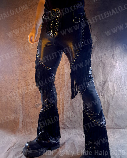 MEN’S LEATHER & SPANDEX FRINGED BOOTCUTS (25-02-3-04)