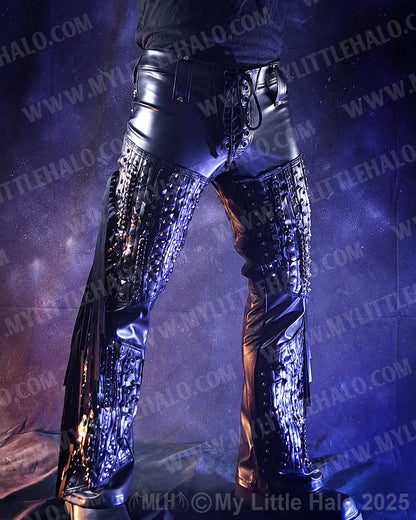 Men’s Boot Cut Studded Heavy Metal Pants