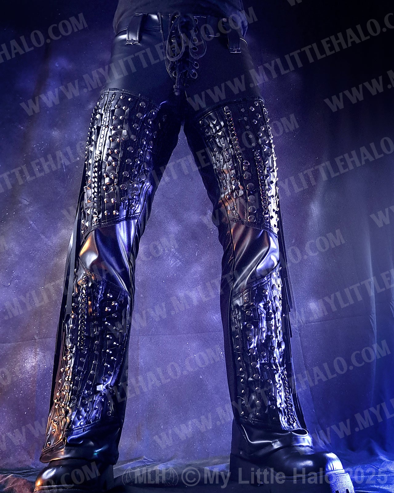 Men’s Boot Cut Studded Heavy Metal Pants