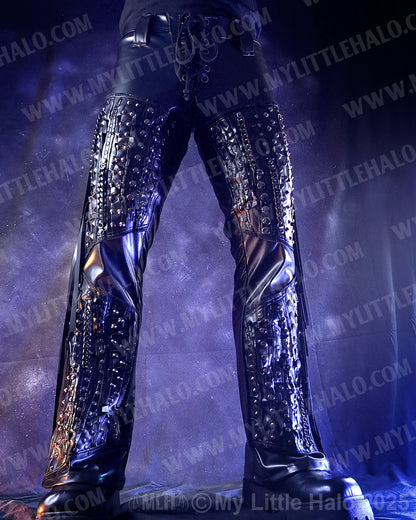 Men’s Boot Cut Studded Heavy Metal Pants