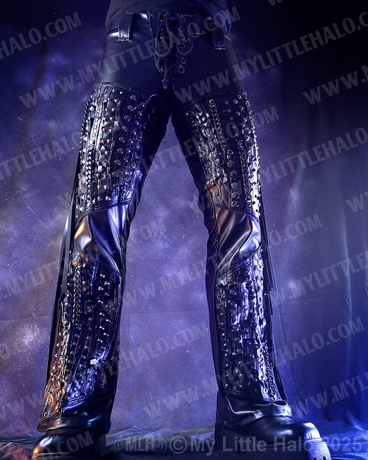 Men’s Boot Cut Studded Heavy Metal Pants