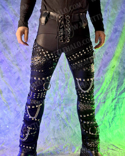 Men’s Matte Black Straight Leg Rock Pants