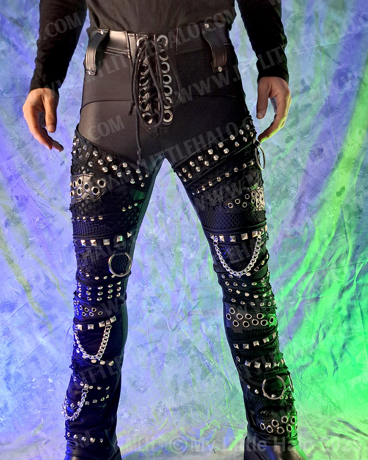Men’s Matte Black Straight Leg Rock Pants